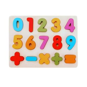 Wooden Numbers Puzzle Board (0–9 Learning Toy, Multicolor)