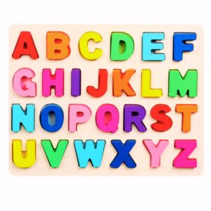 Wooden Alphabet Puzzle Board (A–Z Learning Toy) – Rainbow Color