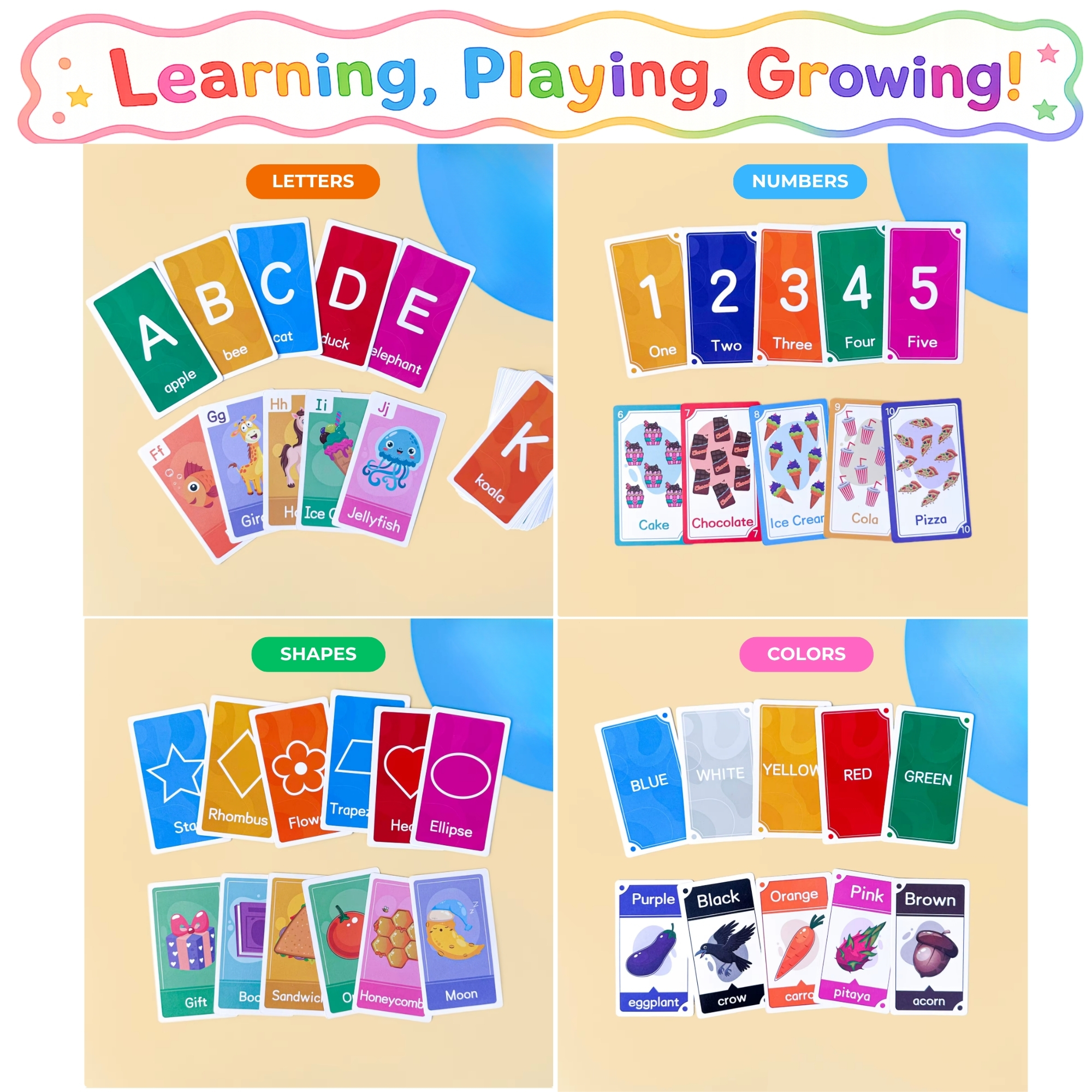 Wooden Shape Sorting and Stacking Puzzle with Flash Cards (Early Learning Set) – Multicolor - Image 6