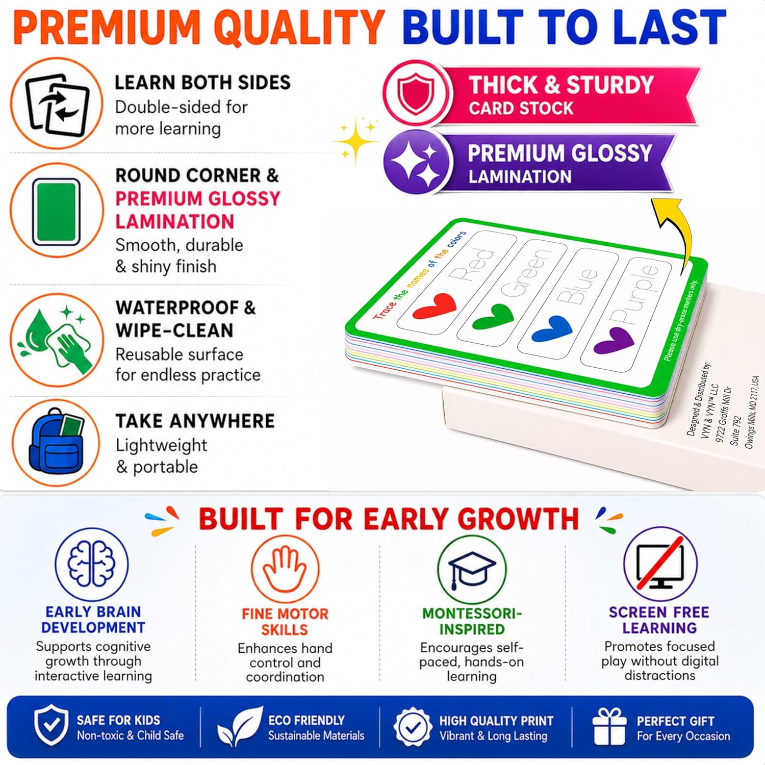 Dry Erase Tracing Cards for Kids (26 Double-Sided Cards, 5.9 x 3.9 Inches, Glossy Reusable Surface) - Image 6