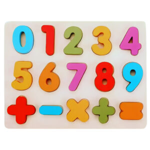 Wooden Numbers Puzzle Board (0–9 Learning Toy, Multicolor)