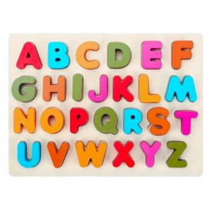 Wooden Alphabet Puzzle Board (A–Z Learning Toy) – Multicolor